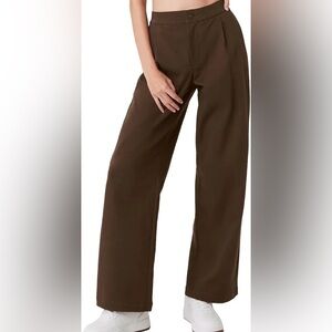 Alo Yoga Road Trip Pant, Brown (Espresso), Wide-Leg Pants Size L